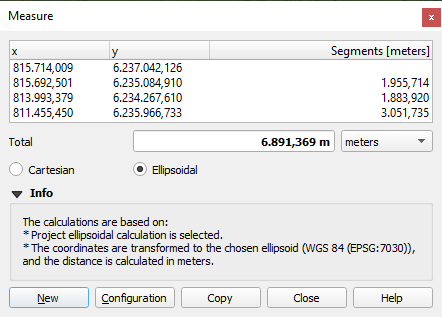 Obtaining The Distance From The Qgis Measure Tool Geographic Information Systems Stack Exchange