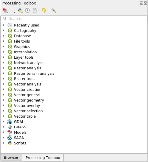 18.3. Setting-up the processing framework — Dokumentasi QGIS Documentation