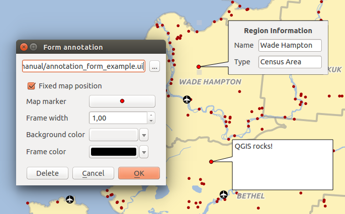 qgis html annotation