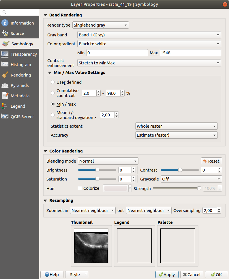 . Lesson: Cambiando la Simbología Ráster — documentación de QGIS  Documentation -