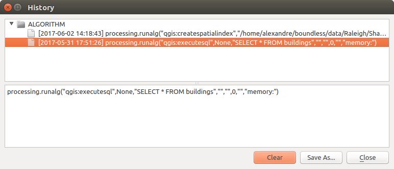 22.4. The history manager — QGIS Documentation documentation