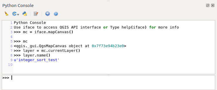24.3. QGIS Python Konsole — QGIS Documentation Dokumentation